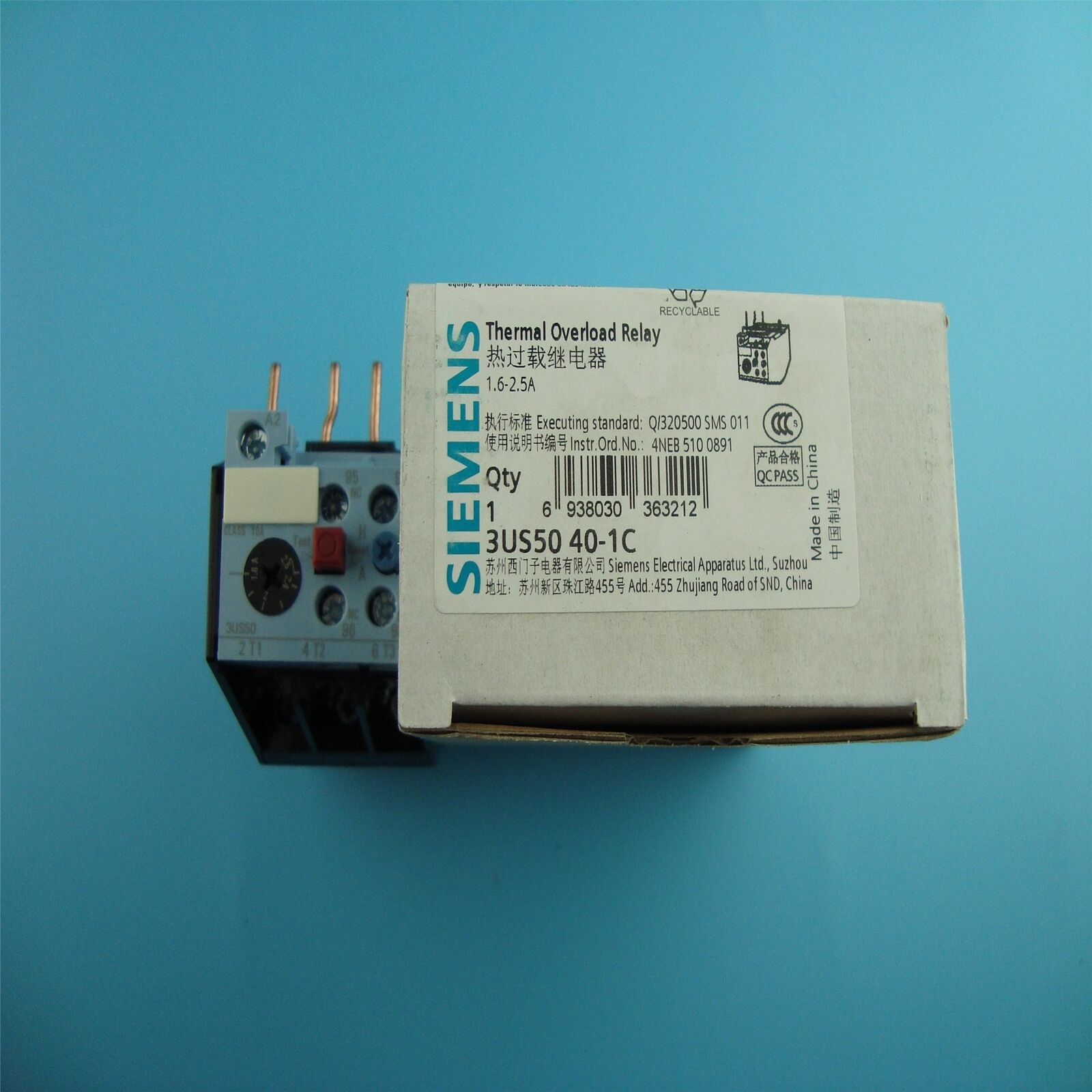 1PC NEW Siemens Thermal Overload Relay 3US5040-1C 1.6-2.5A FAST SHIP