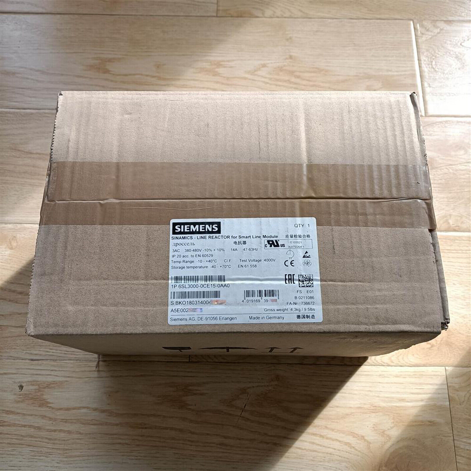 1PC NEW IN BOX Siemens 6SL3000-0CE15-0AA0 DROSSEL-LINE reactor FAST SHIP