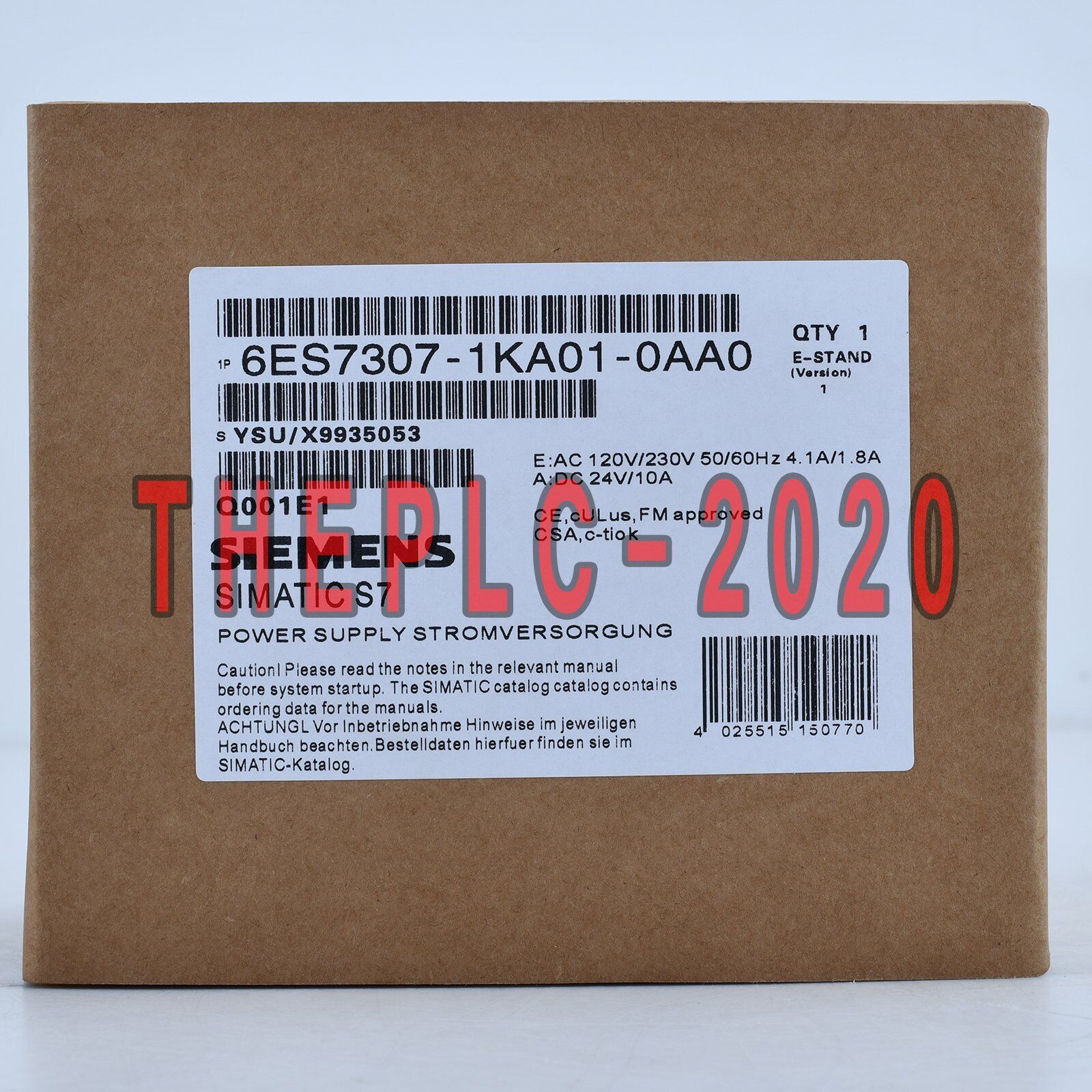 NEW 1PC In Box SIEMENS PS307 power module 6ES7 307-1KA01-0AA0 free shipping