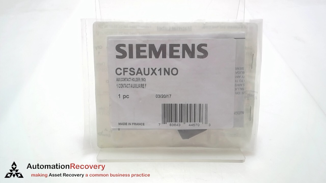 SIEMENS CFSAUX1NO, AUXILIARY CONTACT HOLDER, NEW #311978