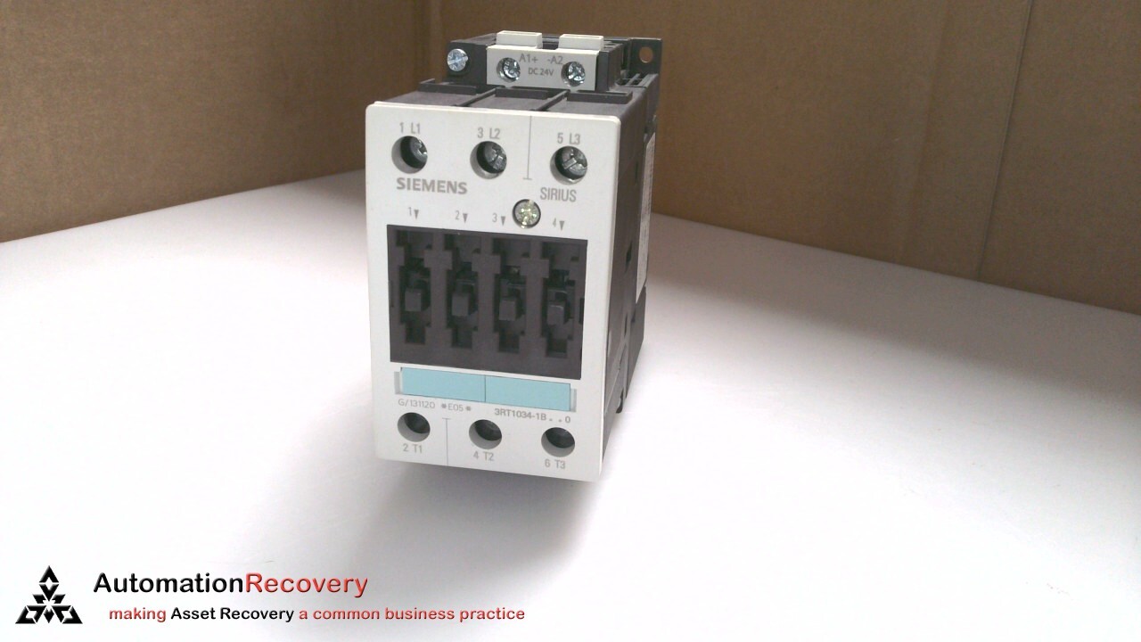 SIEMENS 3RT1034-1BB40, SIRIUS POWER CONTACTOR, SEE DESC #323606