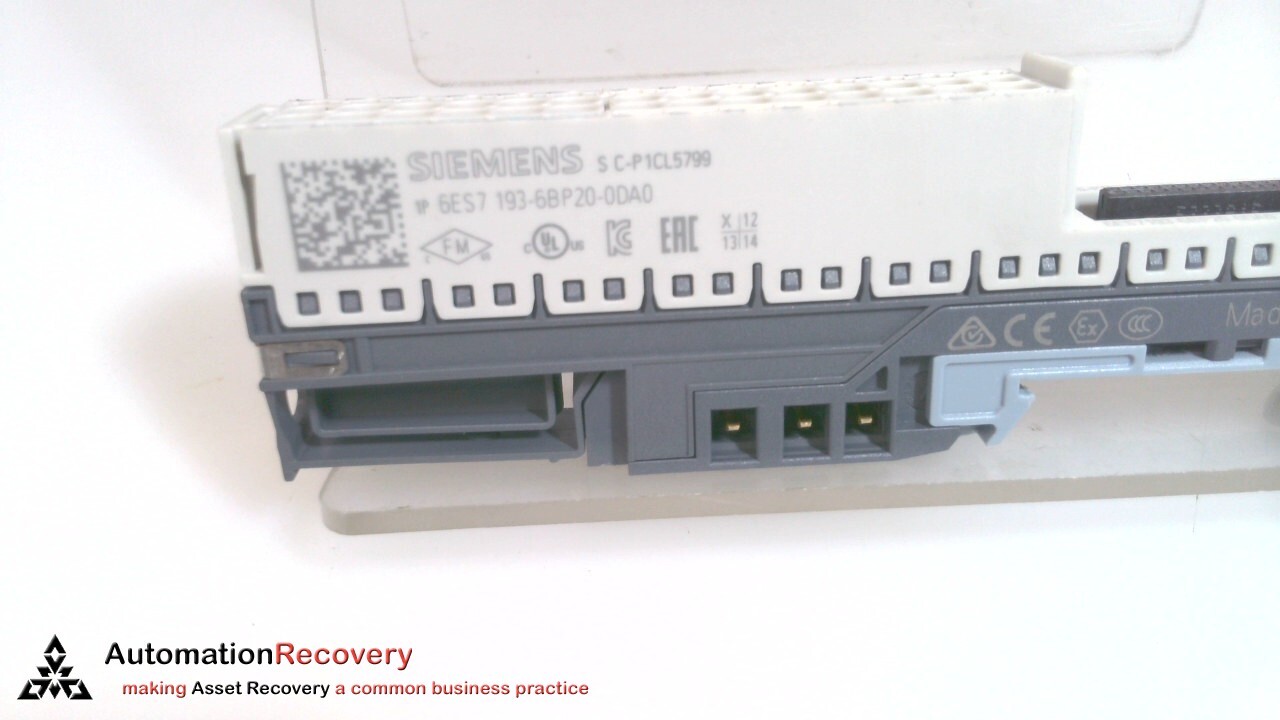 SIEMENS 6ES7 193-6BP20-0DA0, SIMATIC ET 200SP BASE UNIT, SEE DESC #324870