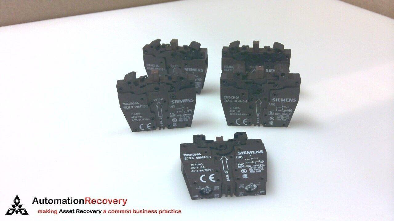 SIEMENS 3SB3400-0A , CONTACT BLOCK W/ 2 CONTACT ELEMENTS, SEE DESC #294559