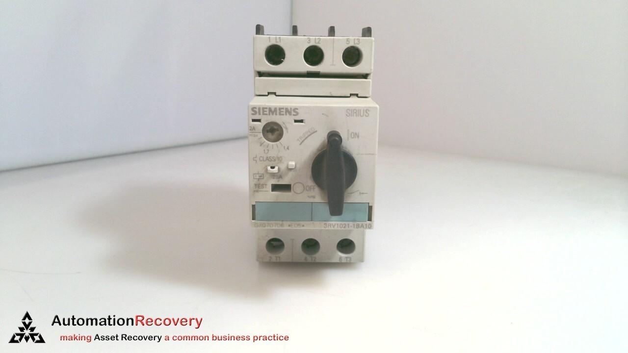 SIEMENS 3RV1021-1BA10, CIRCUIT BREAKER #327332