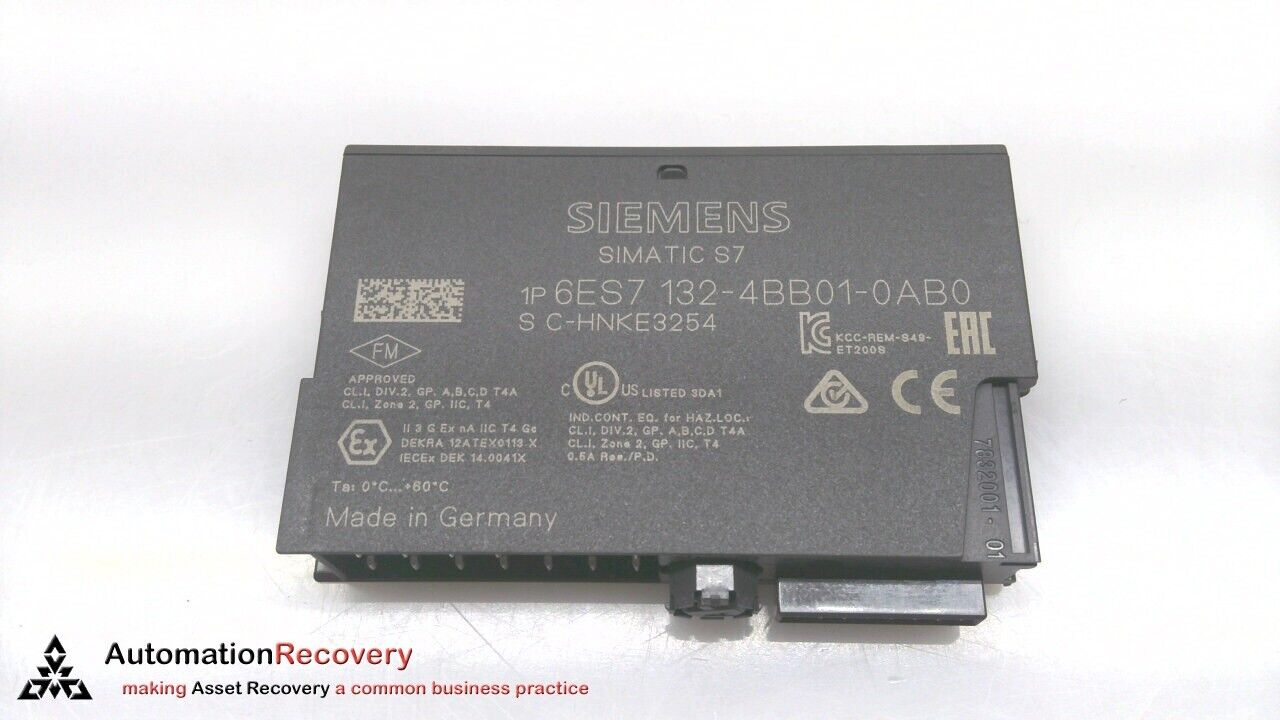 SIEMENS 6ES7132-4BB01-0AB0, SIMATIC DP, ELECTRONIC MODULE FOR ET 200S, N #304868