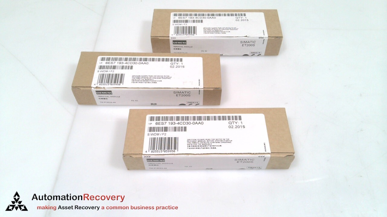 SIEMENS 6ES7 193-4CD30-0AA0, SIMATIC DP TERMINAL MODULE, SEE DESC #319533