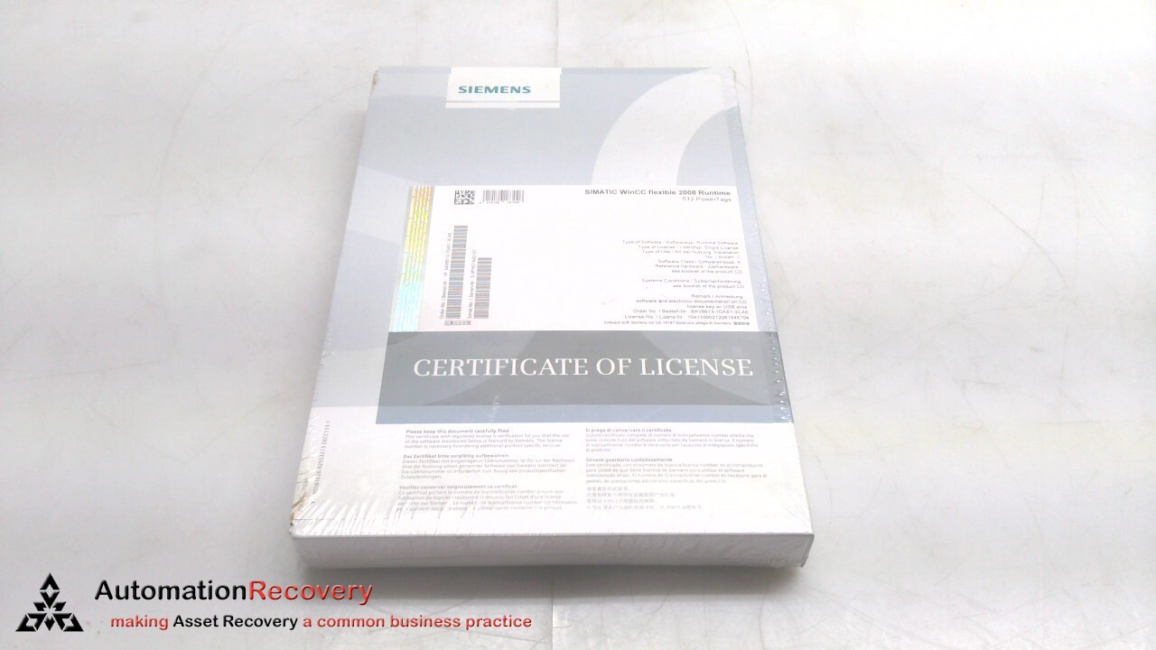 SIEMENS 6AV6613-1DA51-3CA0 SIMATIC WINCC FLEXIBLE 2008 RUNTIME SOFTWAR,  #311893