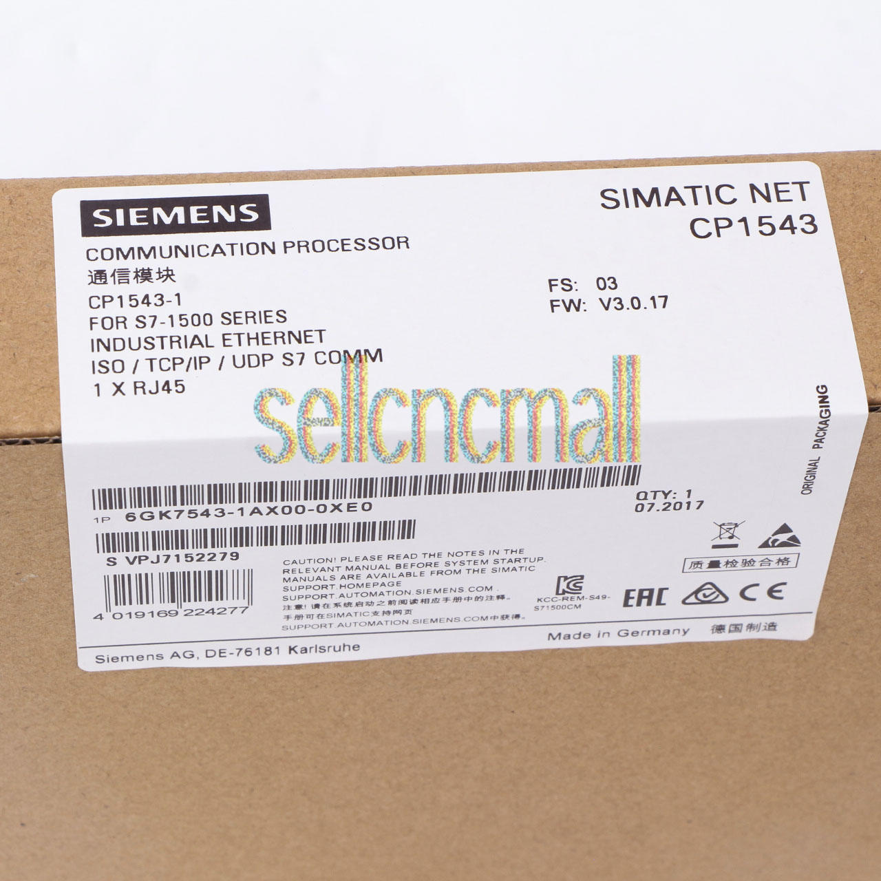 1PCS NEW SIEMENS 6GK7543-1AX00-0XE0 6GK7 543-1AX00-0XE0