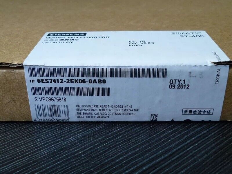 NEW SIEMENS CENTRAL PROCESS UNIT 6ES7412-2EK06-0AB0 EXPEDITED SHIPPING