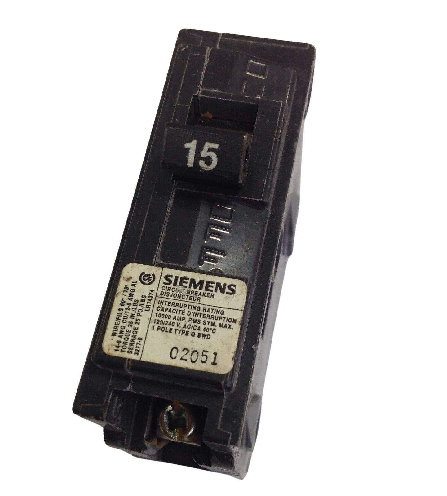 Siemens 15 Amp 1 Pole Q115 Circuit Breaker