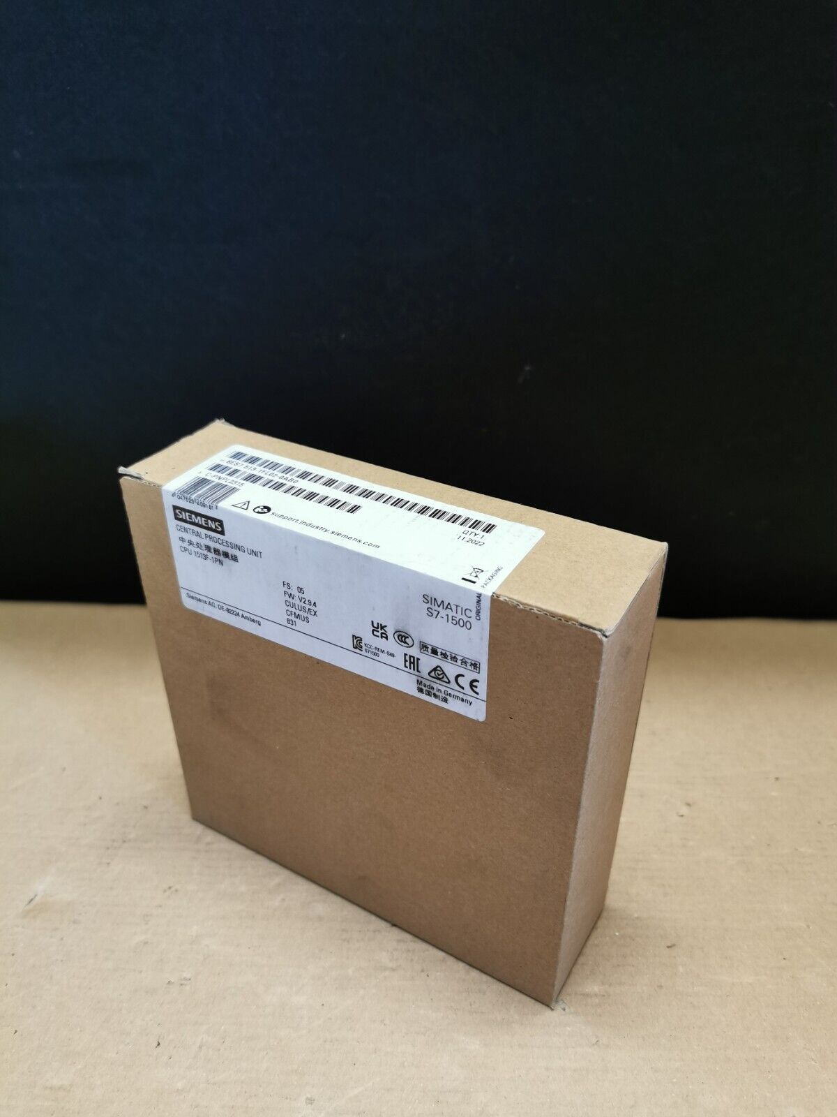 Siemens Simatic CPU  6ES7 513-1FL02-0AB0   S7-1500, CPU 1513F-1 PN