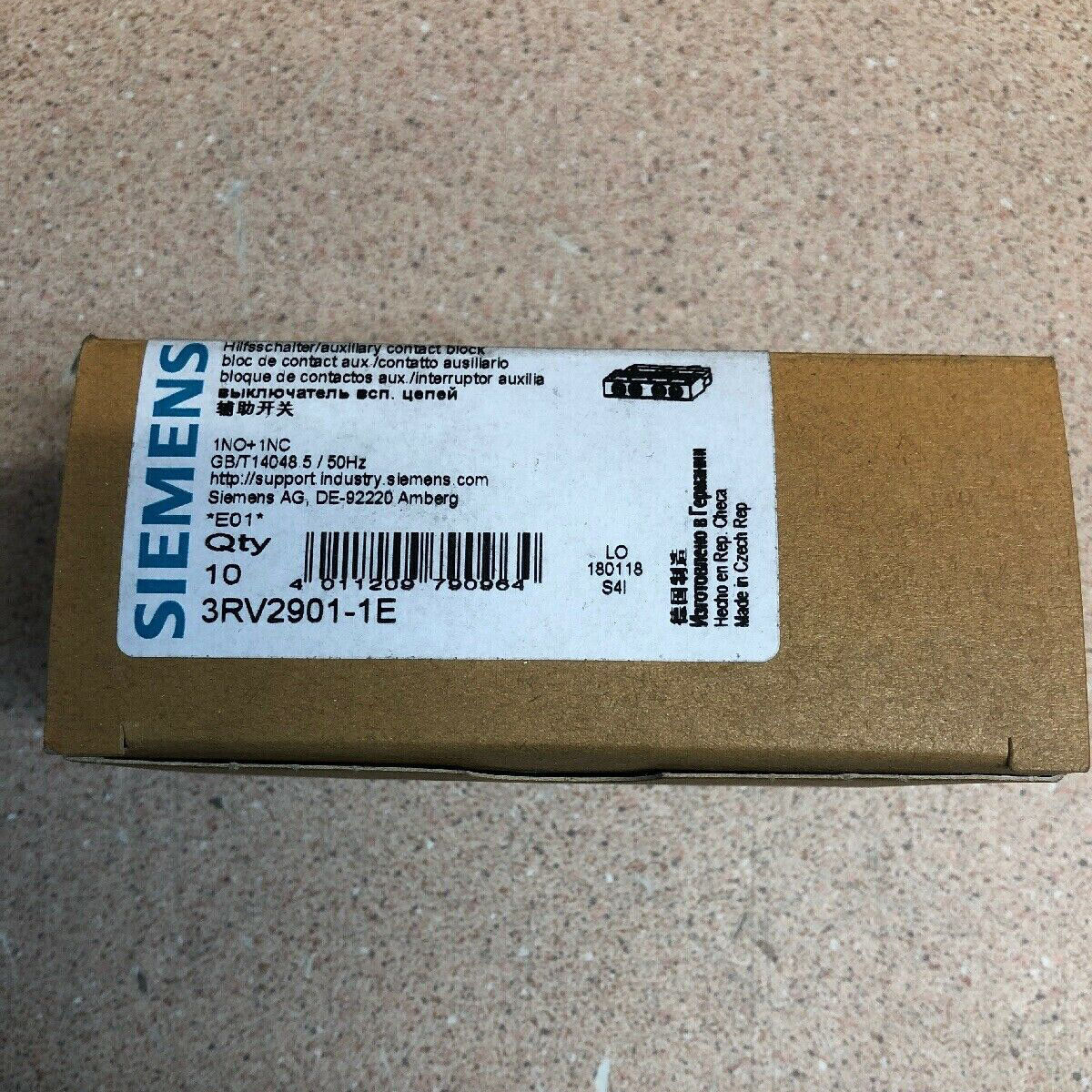 1PC NEW Siemens motor protection switch circuit breaker contact 3rv2901-1e
