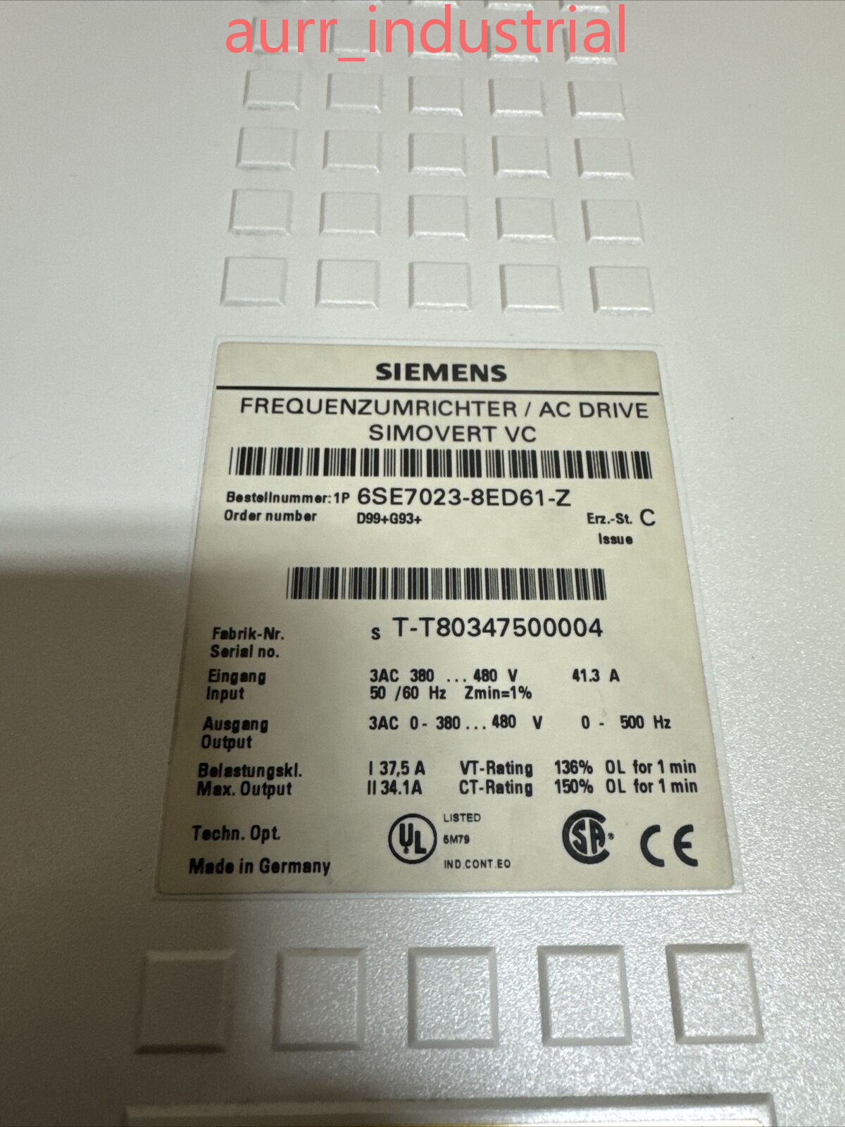 1PCS NEW Siemens 6SE7023-8ED61-Z (by DHL or Fedex ) 
