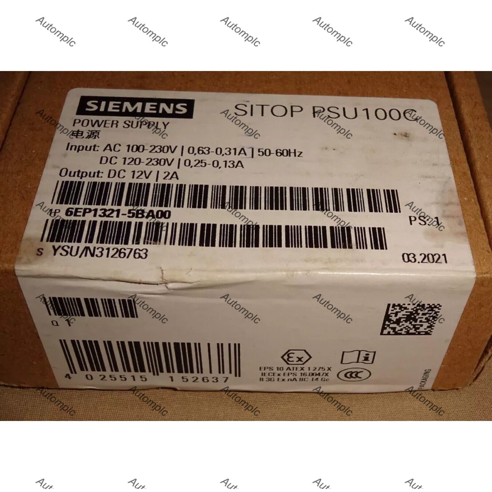 New Siemens SITOP PSU100C stabilized power supply 6EP1321-5BA00 6EP13215BA00