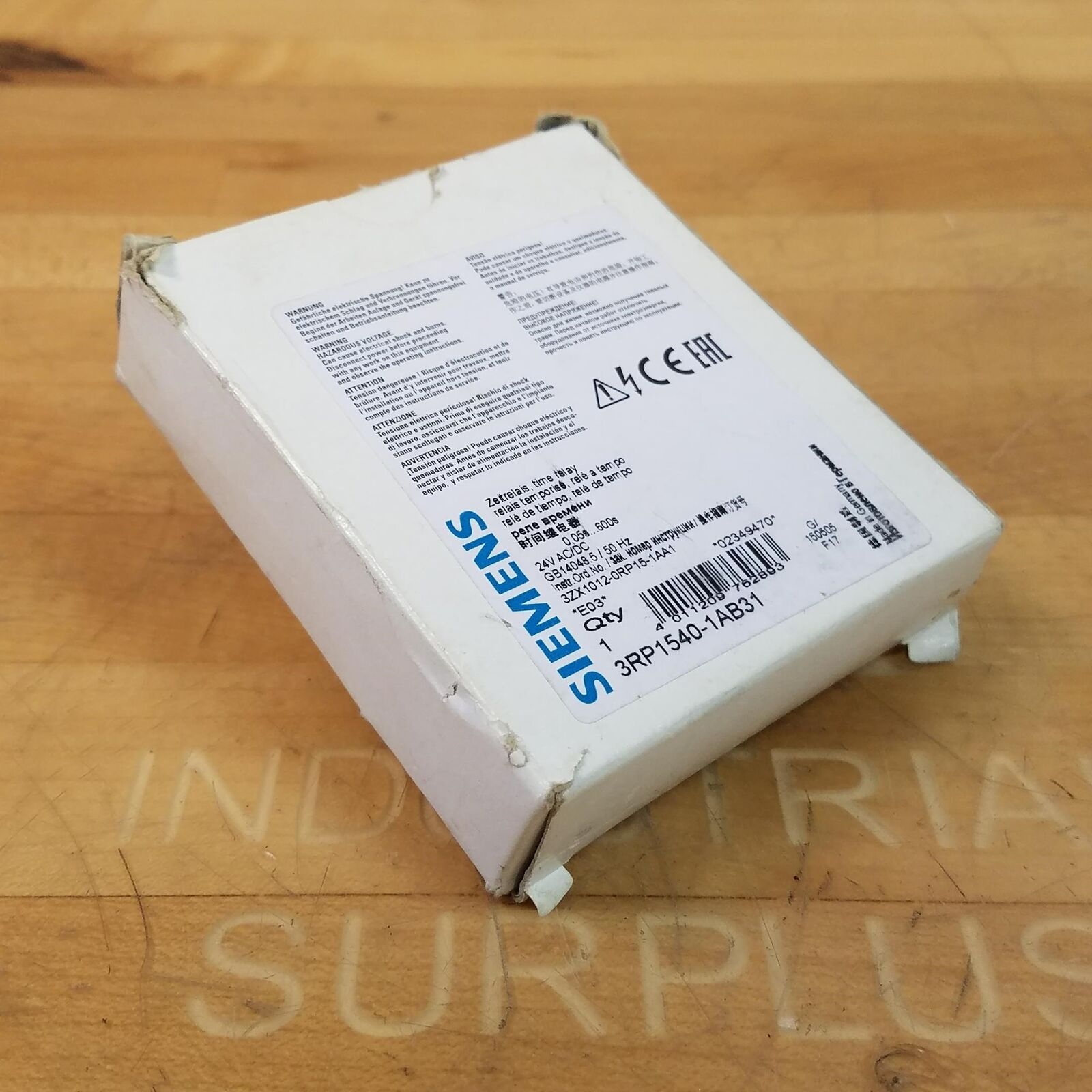 Siemens 3RP1540-1AB31 Timing Relay, 0.05-600s, 24VAC/VDC - NEW