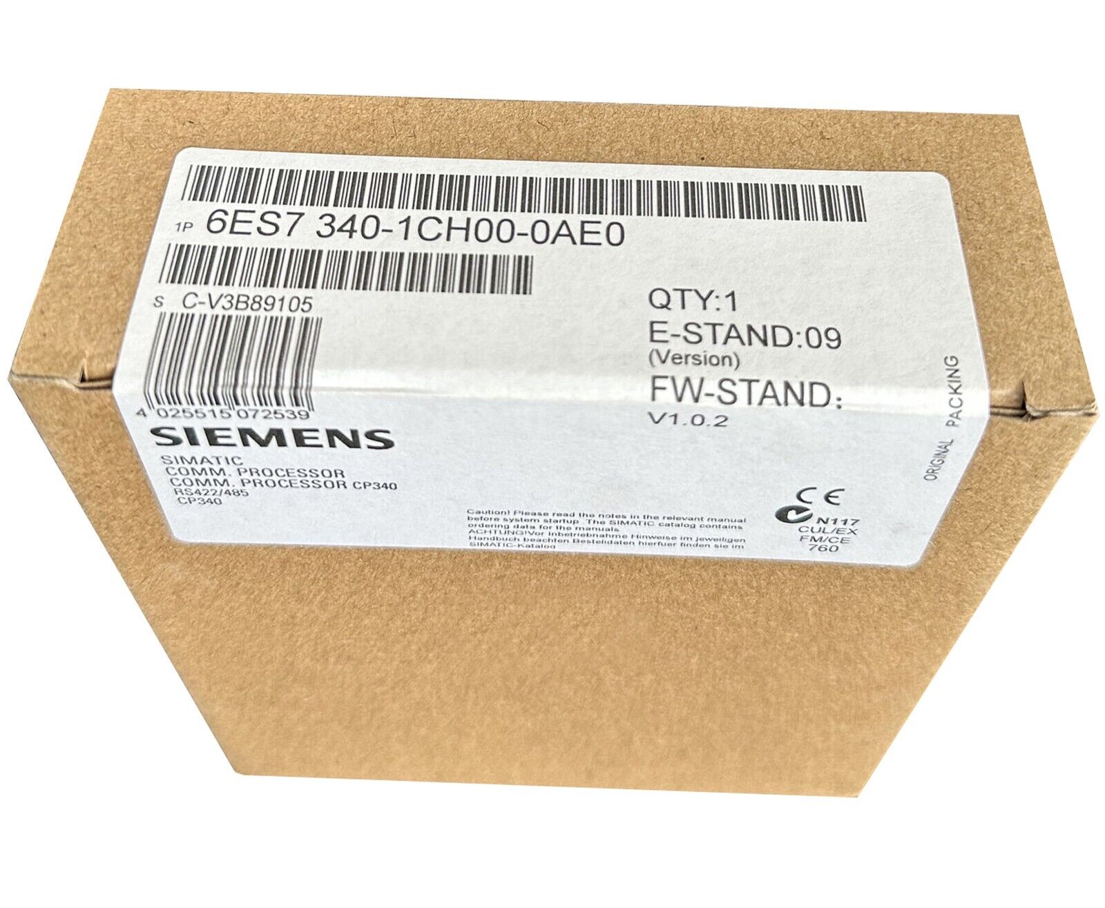 6ES7 340-1CH00-0AE0 1PC NEW Sealed Siemens SIMATIC S7-300 6ES73401CH000AE0