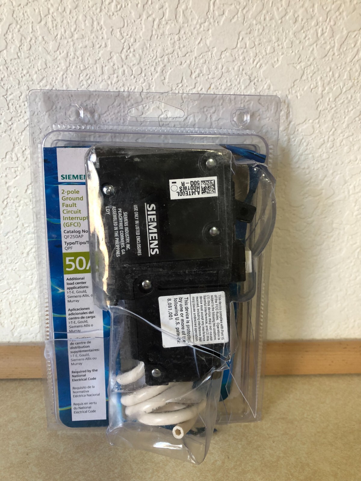 Siemens QF250AP 50A 2Pole Ground Fault Circuit Interrupter Breaker 120/240v