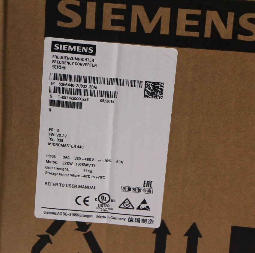 New Factory Sealed Siemens 6SE6440-2UD32-2DA1 22KW 380V Free Shipping