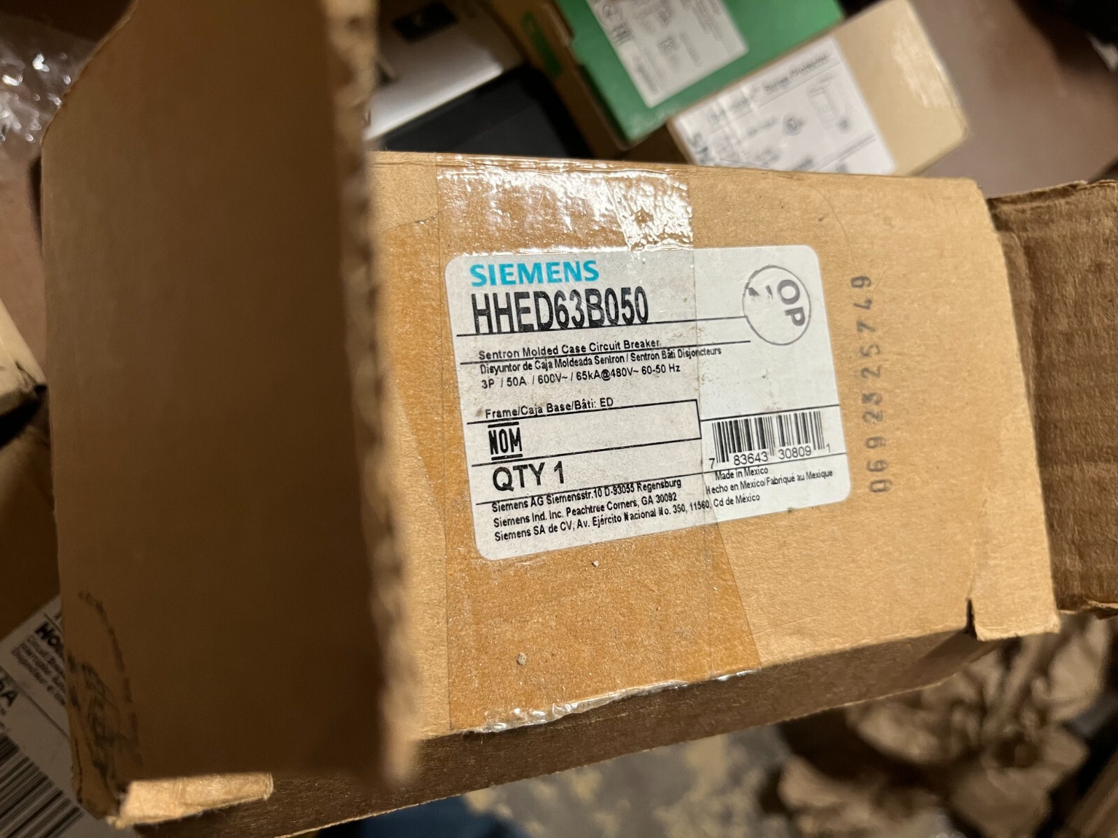Siemens HHED63B050 3 Pole Circuit Breaker 50 AMP  NEW IN BOX