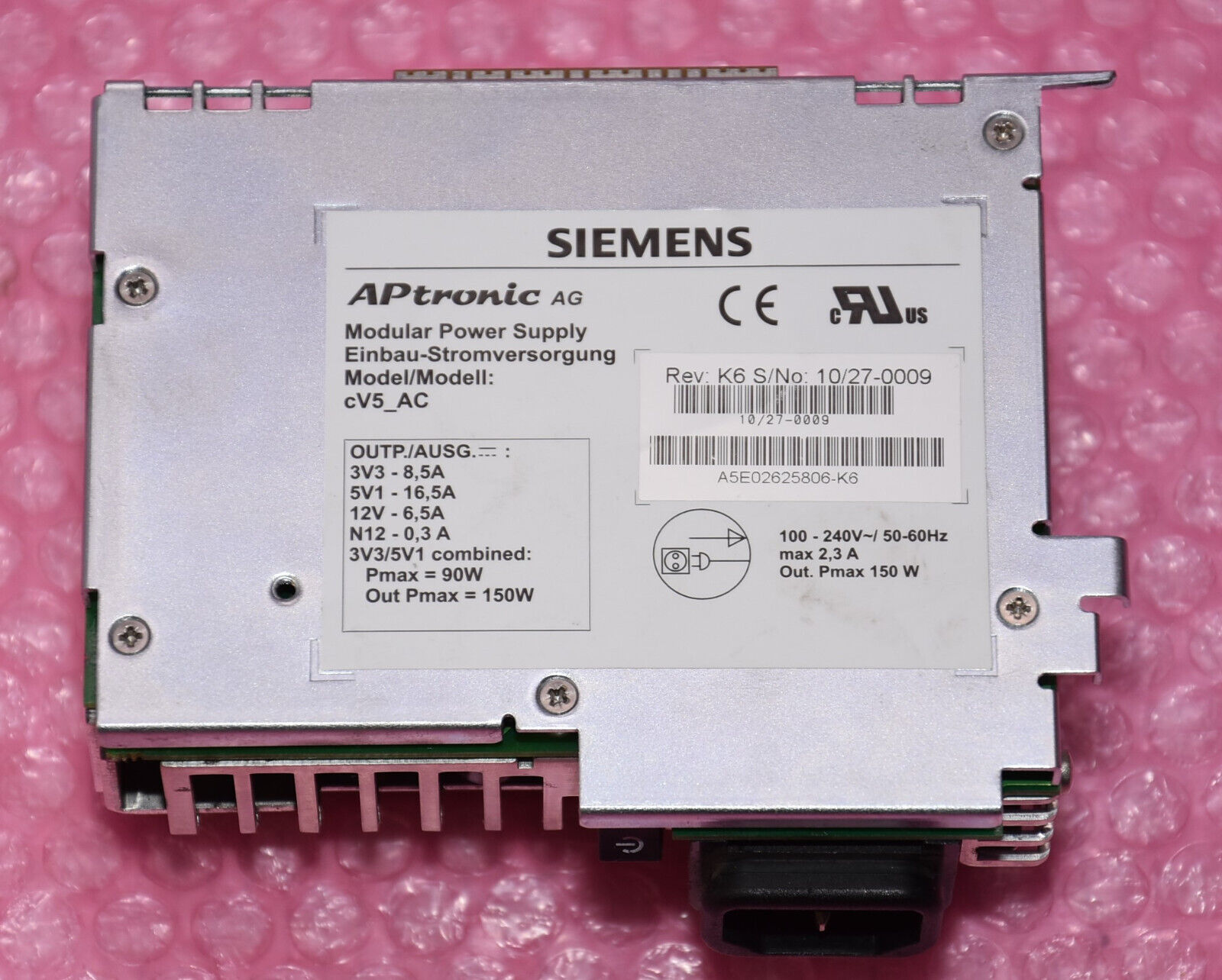 Siemens Simatic PC / A5E02625806 - K6 / cV5_AC / PC Stromversorgung /APtronic AG