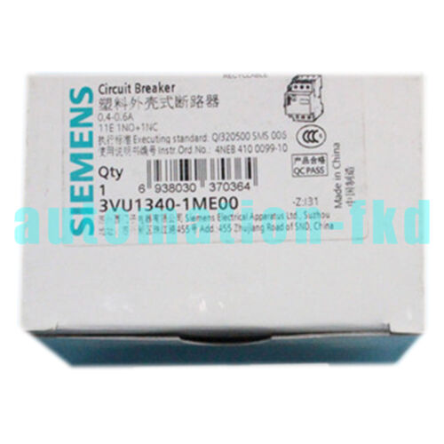 Brand New Siemens 3VU1340-1ME00 Circuit Breaker 0.4-0.6A One year warranty #AF