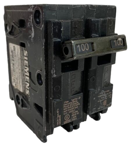 Siemens Q2100 100A 2 Pole 240V Circuit Breaker - Black Tested / Working