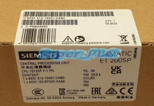 6ES7 512-1SK01-0AB0 New Siemens SIMATIC DP CPU 1512SP F-1 PN  1PCS