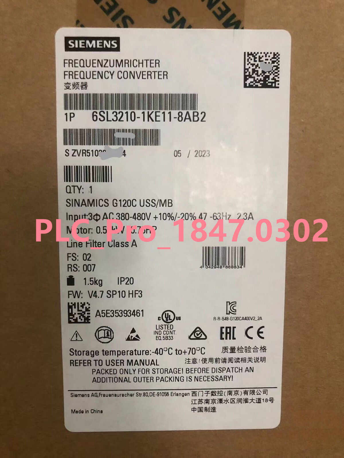6SL3210-1KE11-8AB2 1PCS Brand New Siemens 6SL3210-1KE11-8AB2  Fast delivery