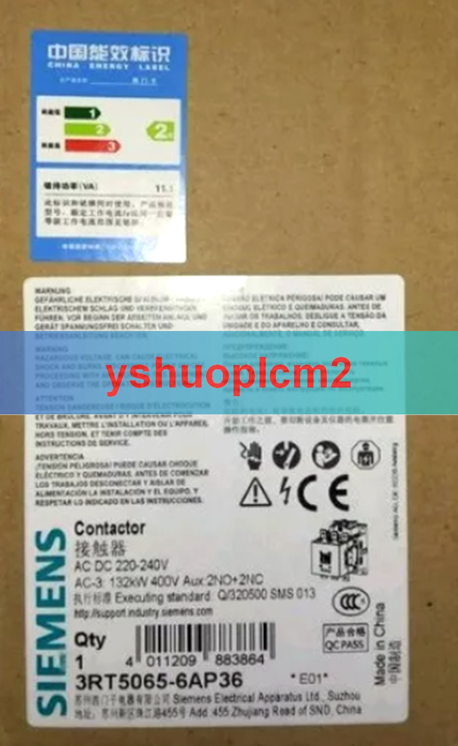 NEW Siemens 3RT5065-6AP36 265A, AC-3 220V Contactor