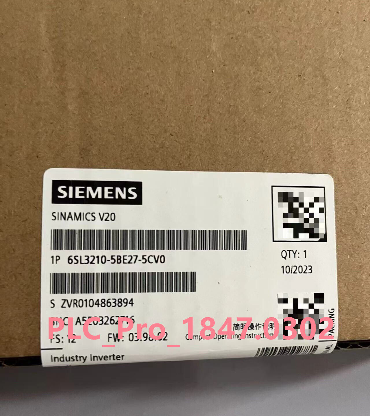 6SL3210-5BE27-5CV0 1PCS Brand New Siemens 6SL3210-5BE27-5CV0  Fast delivery