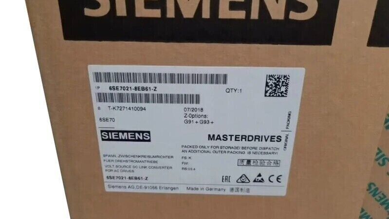 6SE7021-8EB61-Z NEW SIEMENS 6SE7 021-8EB61-Z SIMOVERT MASTERDRIVE MOTION CONTROL