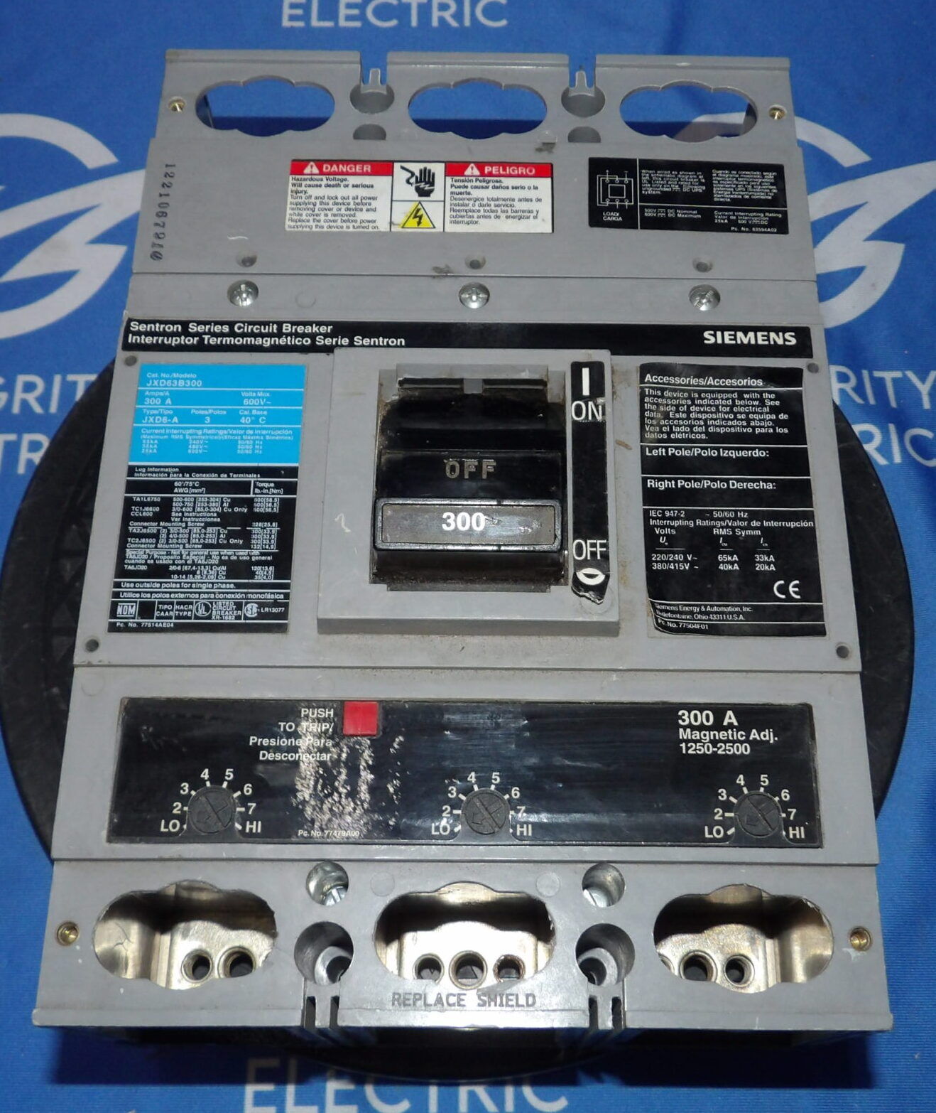 Siemens Sentron JXD63B300 300A 600V 3P Circuit Breaker w/Trip + 1 Year Warranty