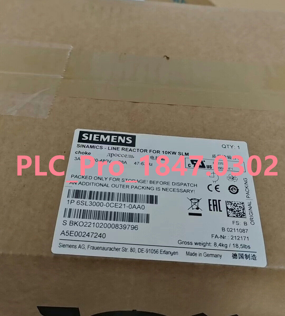 6SL3000-0CE21-0AA0 1PCS Brand New Siemens 6SL3 000-0CE21-0AA0  Fast delivery