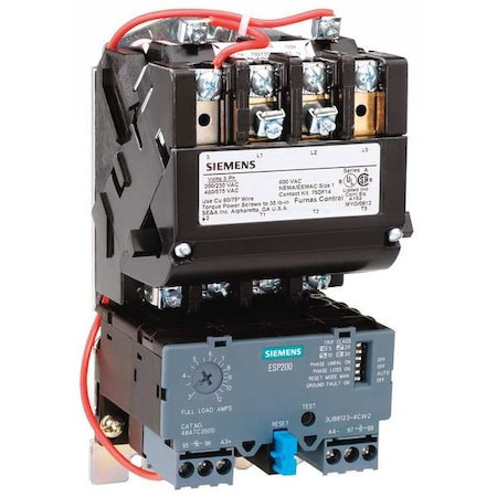 Siemens 14Cuc32ad Nonreversing Nema Magnetic Motor Starter, No Enclosure Nema