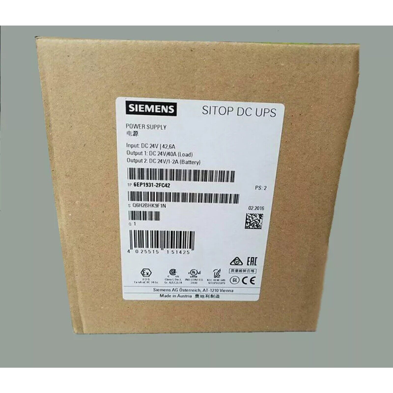 New Siemens 6EP1 931-2FC42 6EP1931-2FC42 SITOP DC UPS Module Power Supply