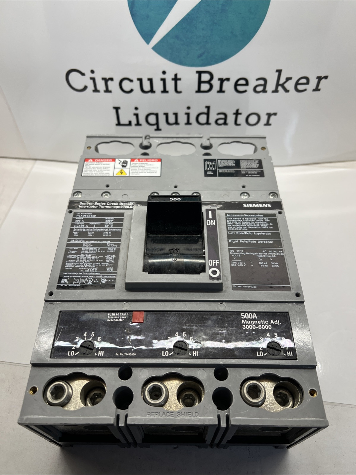 SIEMENS HLXD63B500 3 Pole 600V 500 Amp CIRCUIT BREAKER