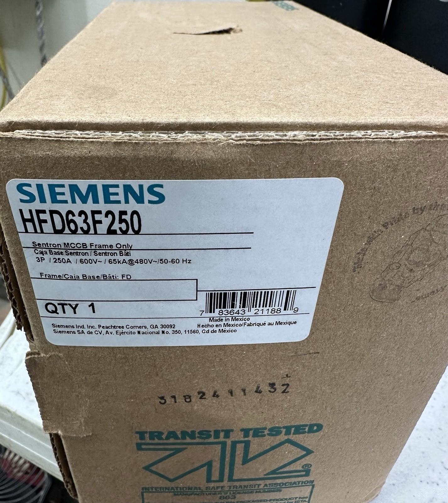 Siemens HFD63F250 WITH 225 AMP TRIP