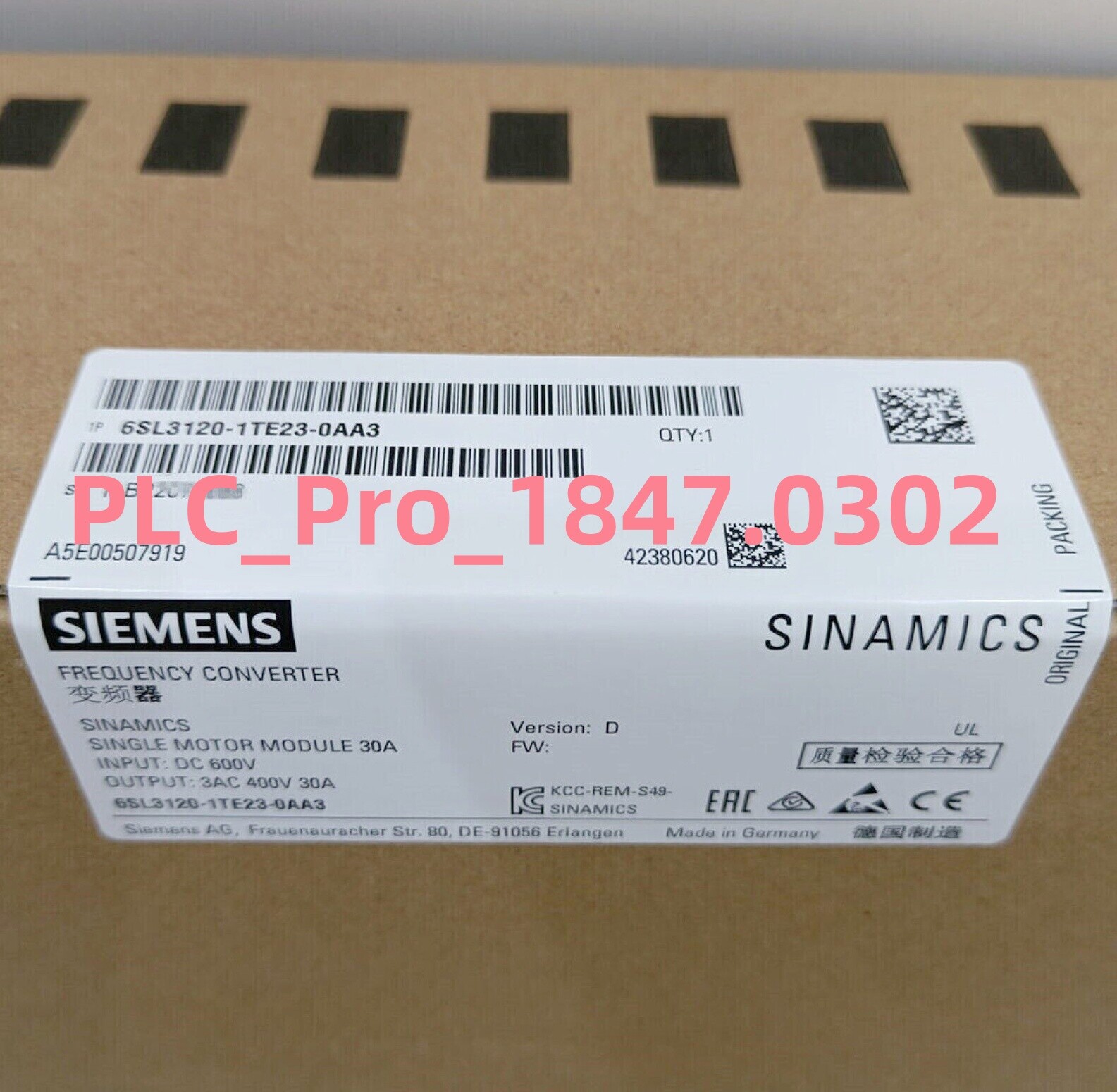 6SL3120-1TE23-0AA3 1PCS Brand New Siemens 6SL3120-1TE23-0AA3  Fast delivery