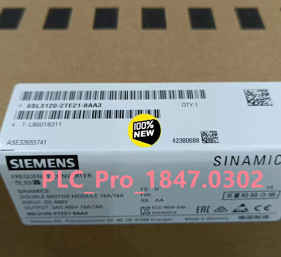 6SL3120-2TE21-8AA3 1PCS Brand New Siemens 6SL3120-2TE21-8AA3  Fast delivery
