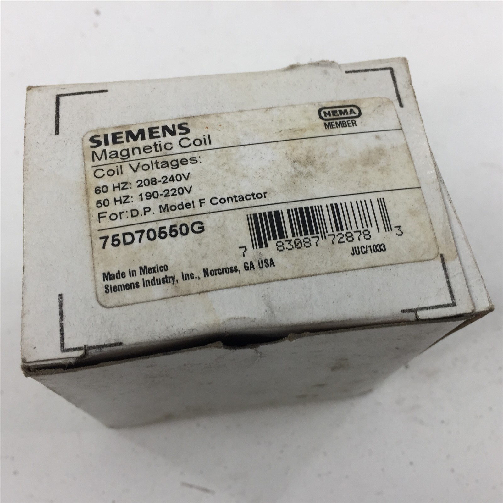 Siemens 75D70550G Magnetic Coil For D.P. Model F Contactor 208-240V