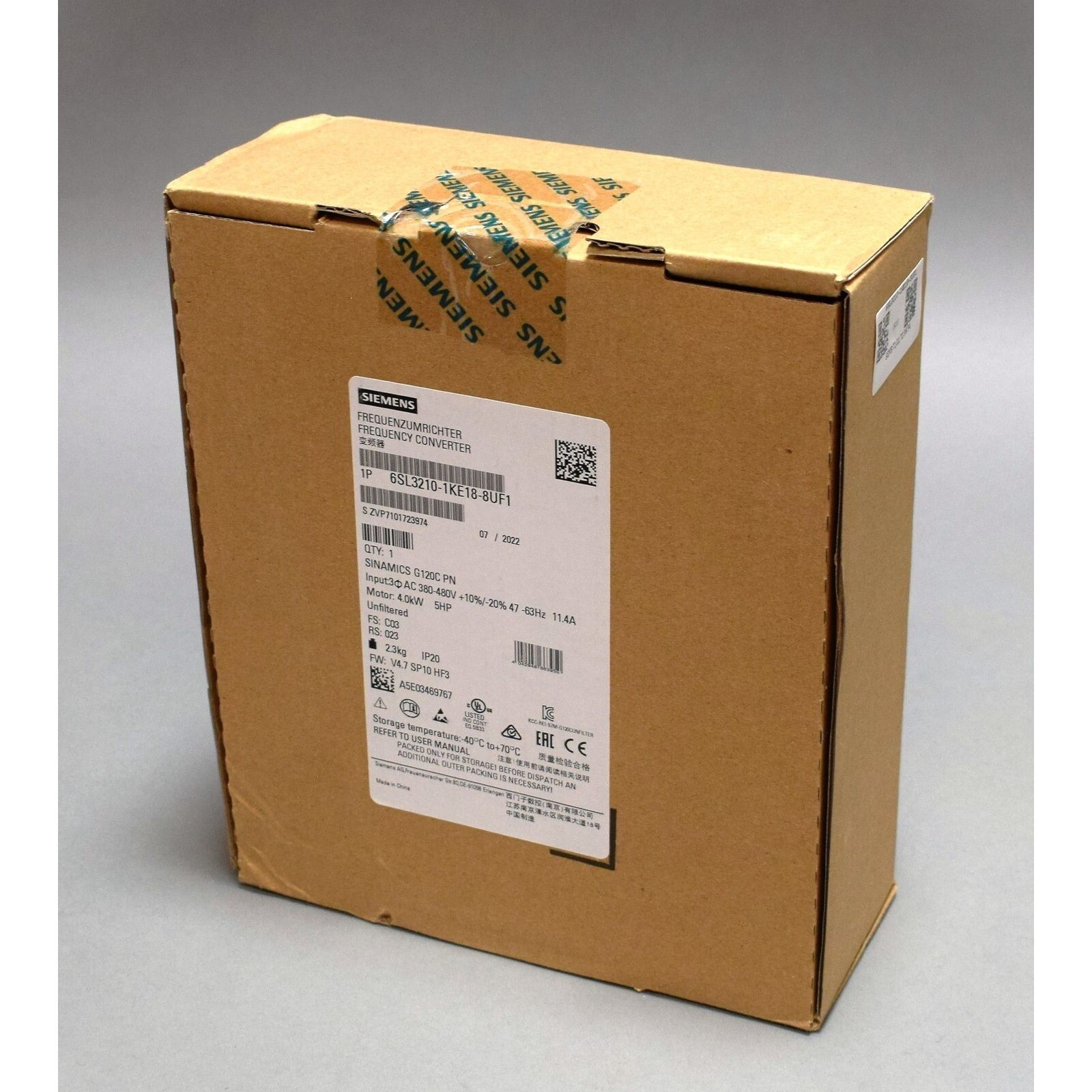 New Siemens SINAMICS G120C 4KW Converters 6SL3210-1KE18-8UF1 6SL3 210-1KE18-8UF1