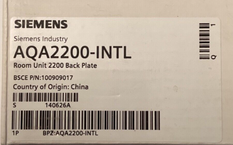 SIEMENS AQA2200-INTL, Room Unit 22000 Back Plate, ( 8 plates per box)