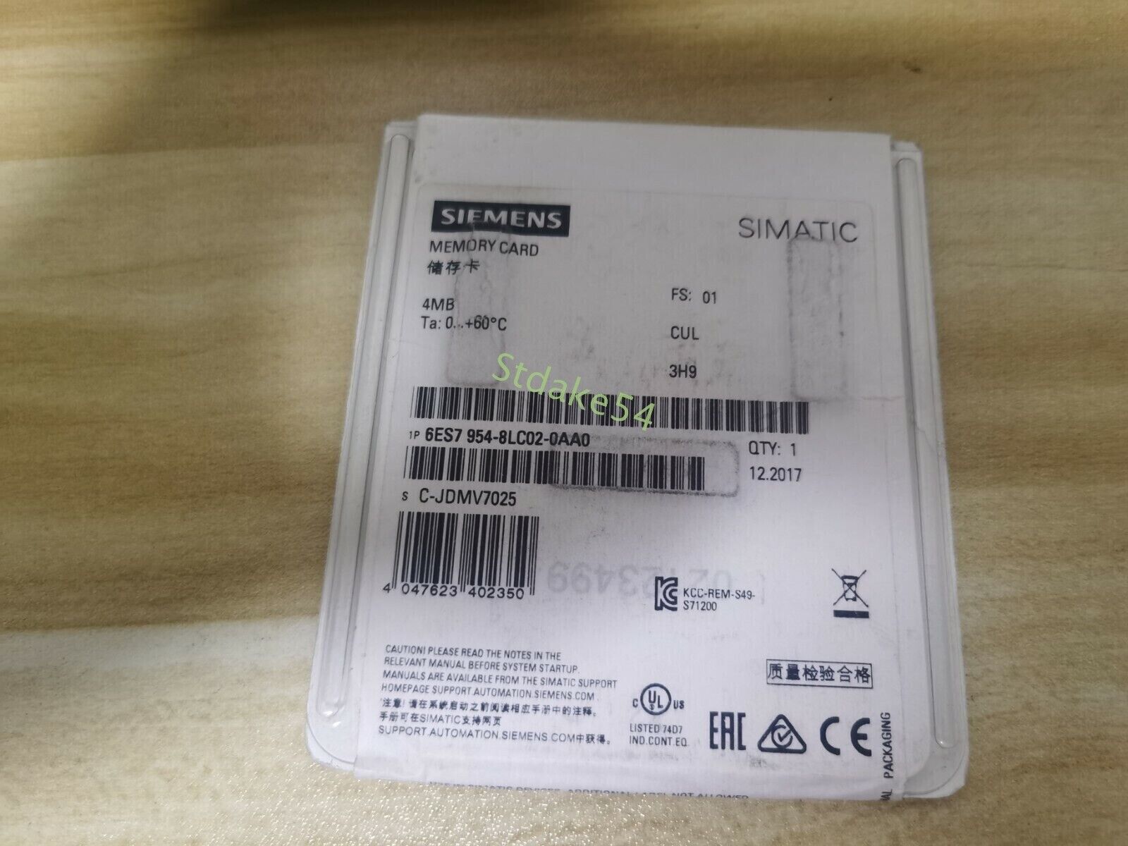 S7-1200 Memory Card 6ES7954-8LC02-0AA0  4MB -New Free Shipping  *TT 1PCS Siemens