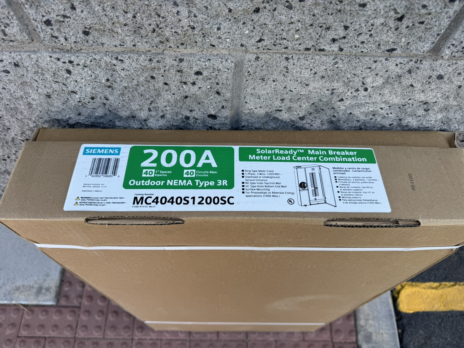 Siemens MC4040S1200SC Nema Type 3R SolarReady Main Breaker/ Meter Load Center