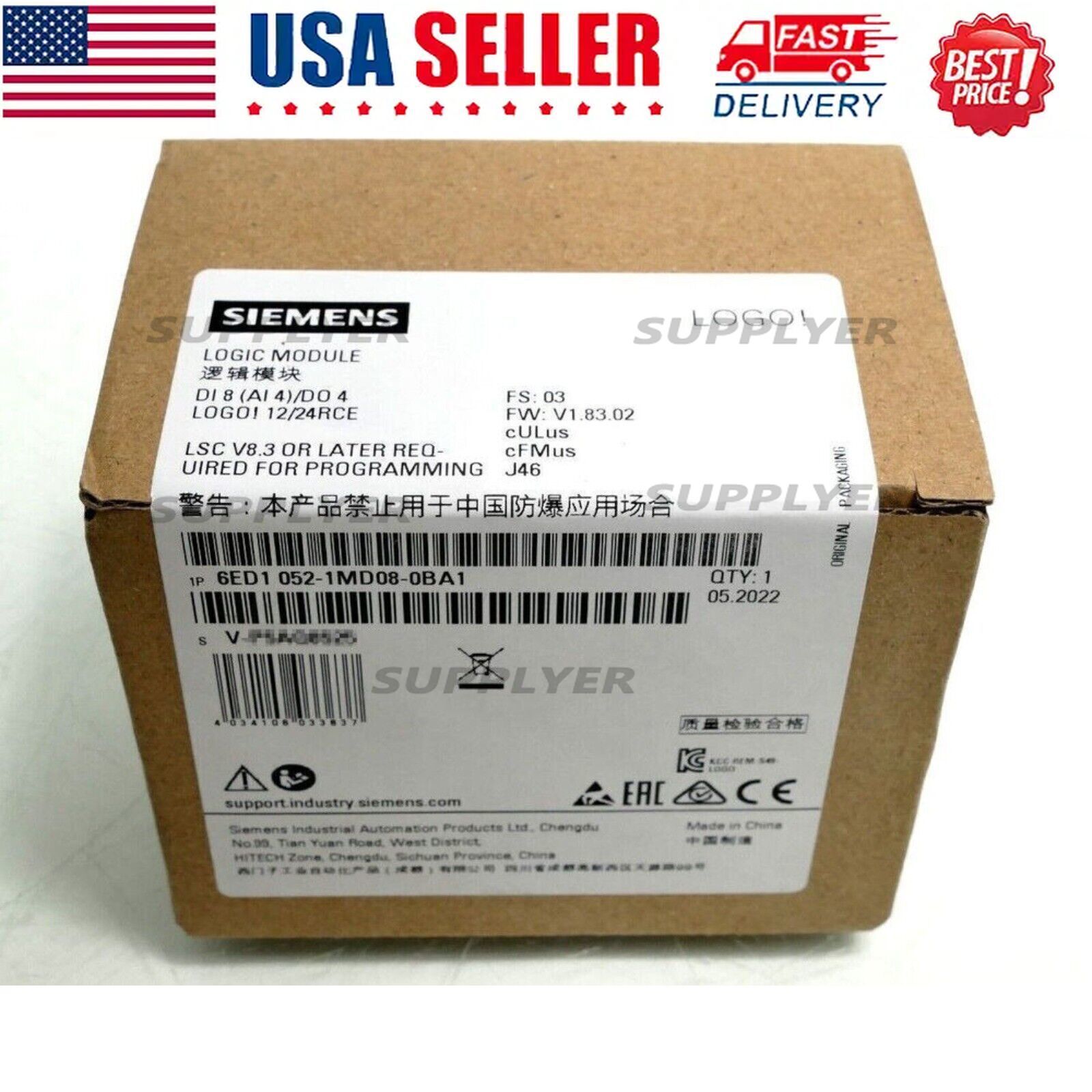 New Siemens 6ED1052-1MD08-0BA0 LOGO 12/24RCE logic module 6ED1 052-1MD08-0BA0