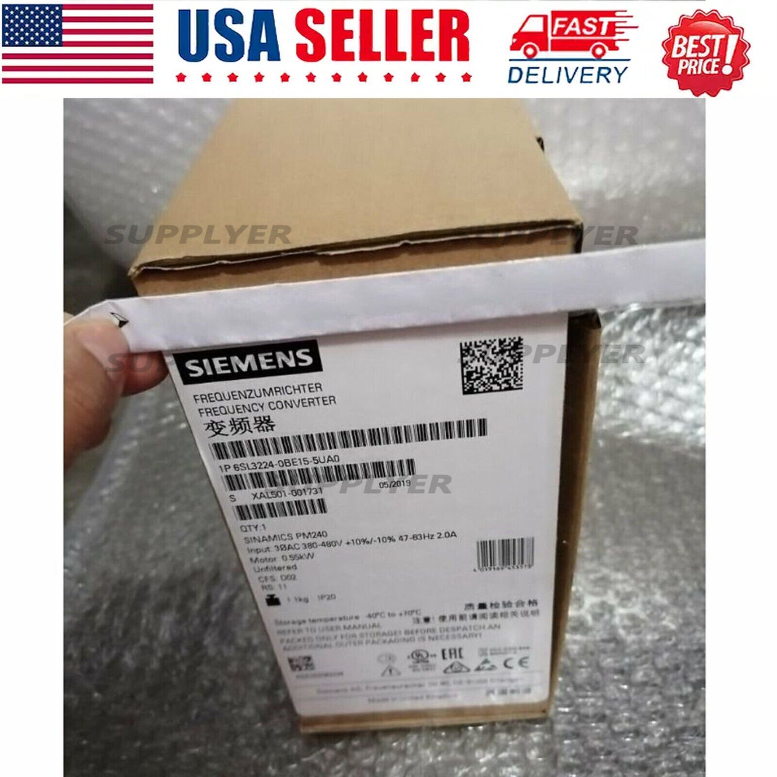 New Siemens 6SL3224-0BE15-5UA0 G120 PM 240 Power Module 6SL3 224-0BE15-5UA0