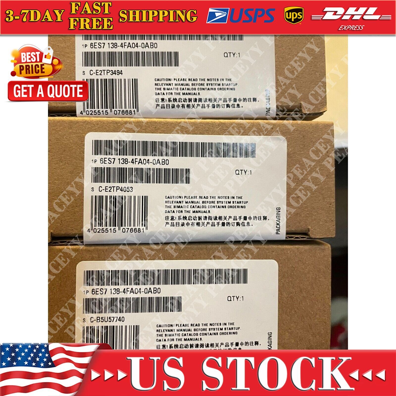 New Siemens 6ES7 138-4FA04-0AB0 6ES7138-4FA04-0AB0 Electronics module f ET200S