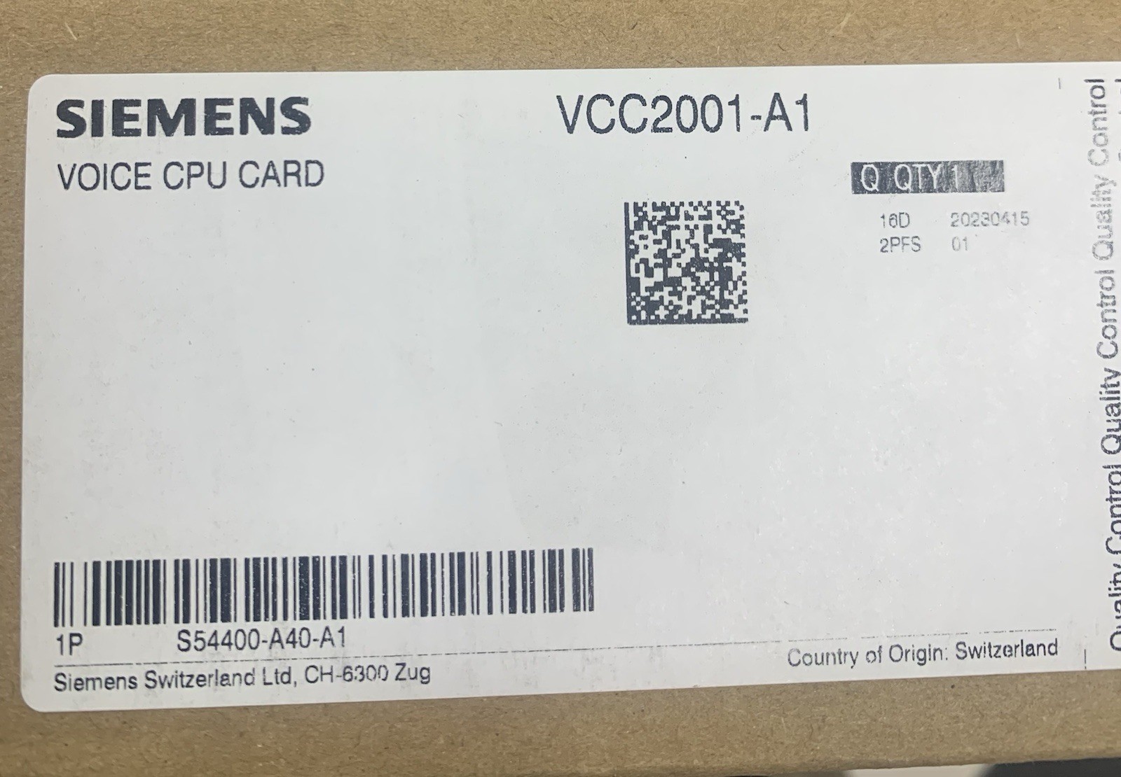 Siemens VCC2001-A1 Voice PCU Card - NEW - FREE SHIPPING