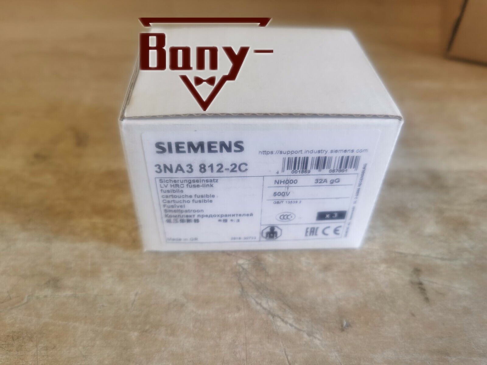 3PCS/1Box New Siemens 3NA3812-2C 3NA38122C Fuse 32A 500V In Box Brand