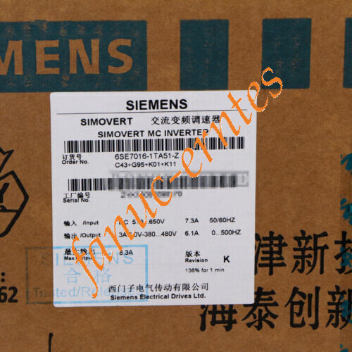 6SE7 016-1TA51 NEW SIEMENS 6SE7016-1TA51-Z MOTION CONTROL COMPACT UNIT INVERTER